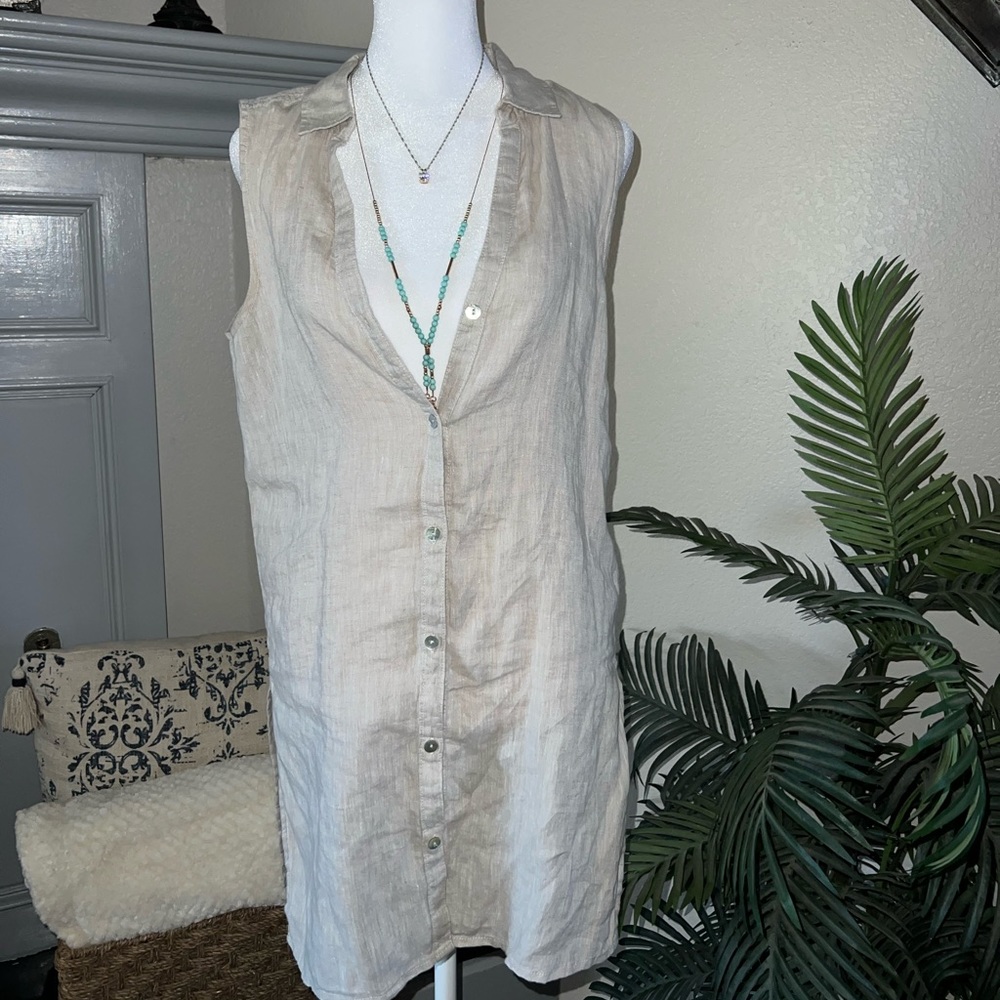 Tahari 100% Hemp Tunic Vest Cover-up